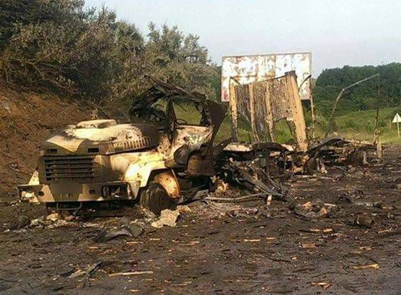 Ammunition Hauler of 'National Guard' of Ukraine Exploded around Kiev