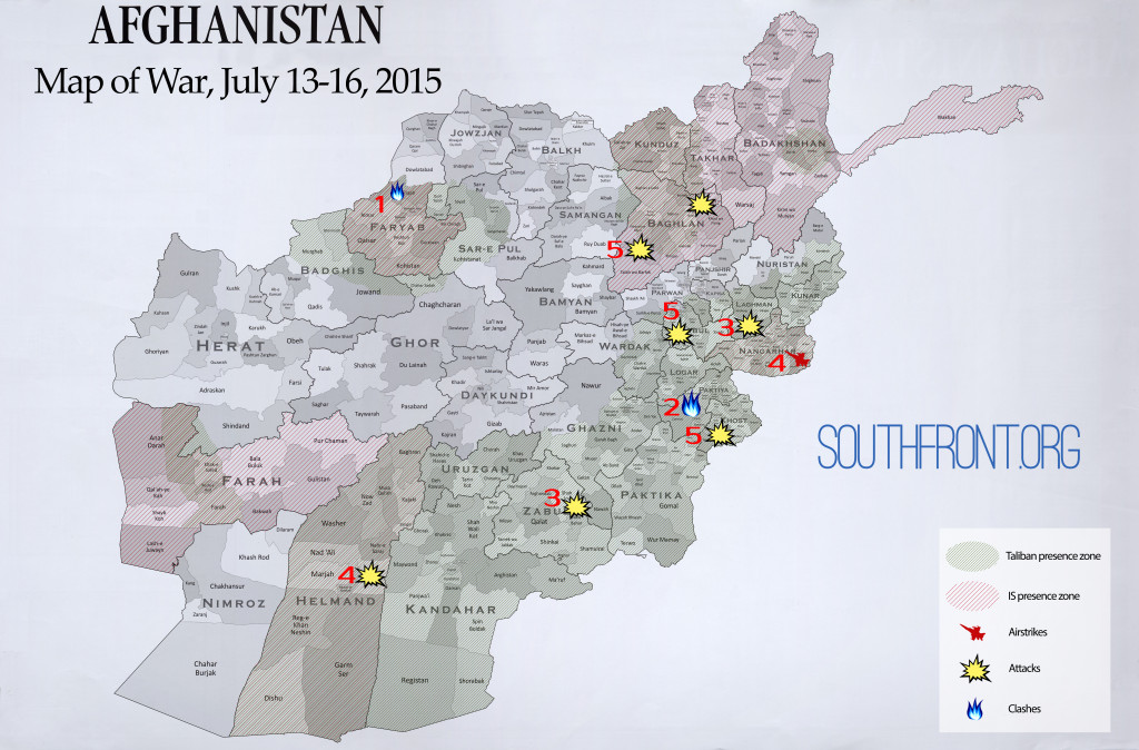 Afghanistan Map of War, July 13-16, 2015