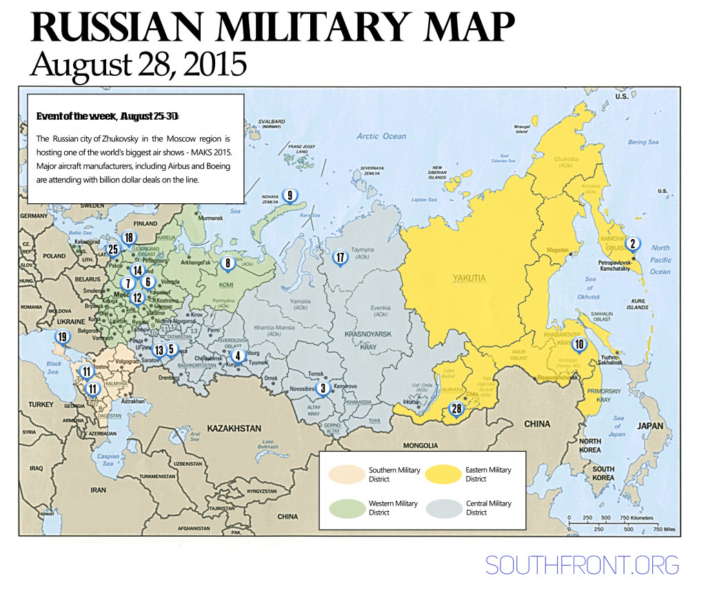 Russia Military Map, August 28, 2015