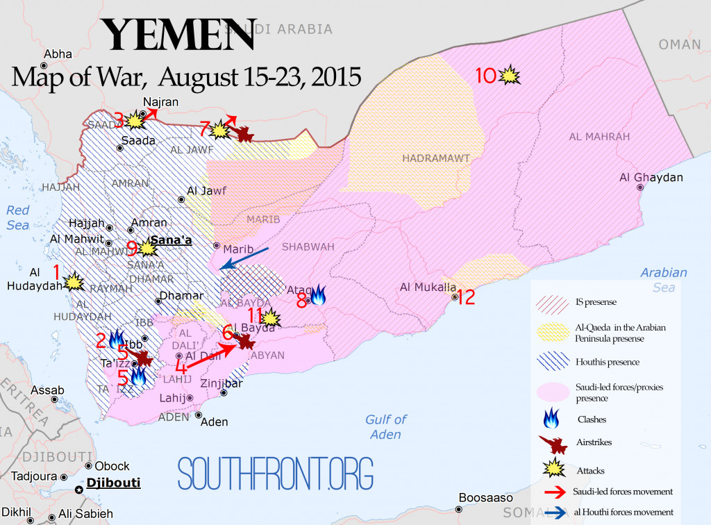 Yemen Map of War, August 15-23, 2015: The Ulterior Negotiations