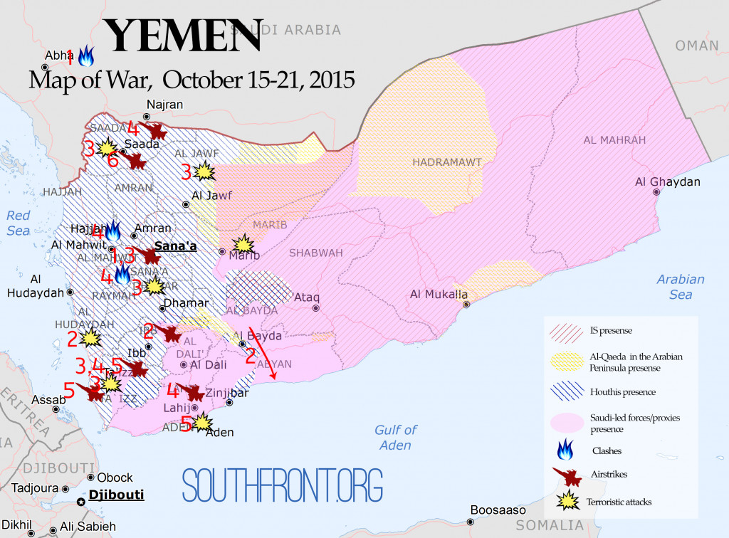 Yemen Map of War - Oct. 15-21, 2015