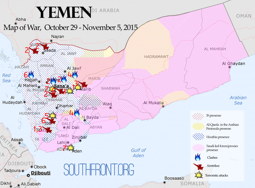 Yemen Map of War - Nov. 5, 2015