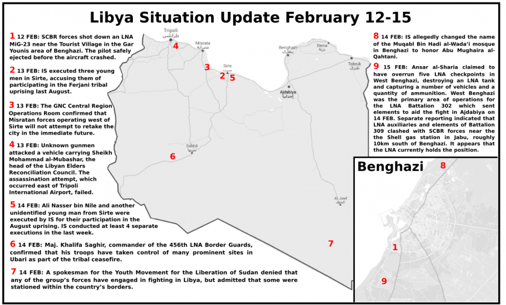 IS Activities in Libya and Situation Update, February 11–16