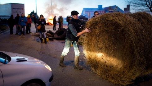 Angry farmers on the streets of Paris