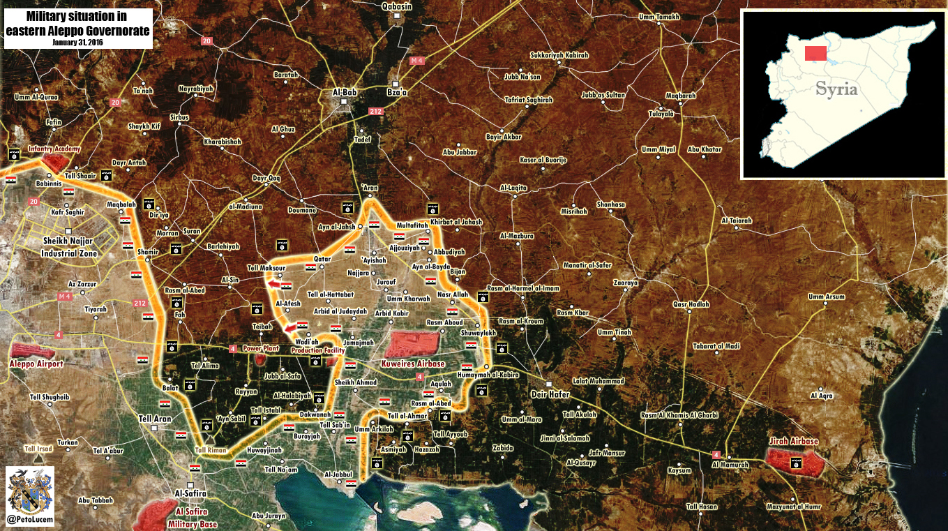 Map: Military Situation in Eastern Aleppo, Syria