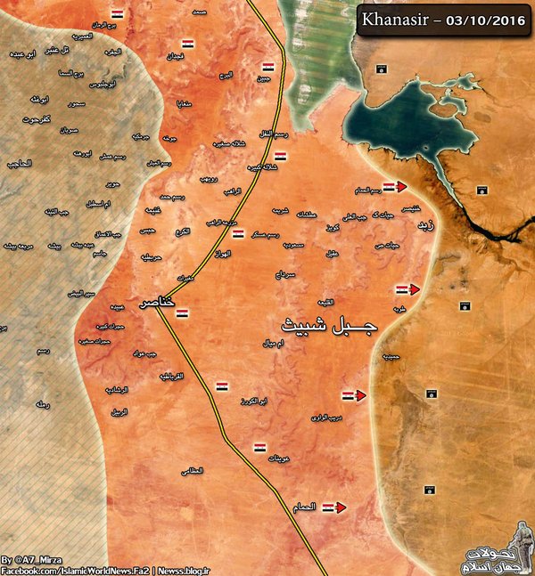 Map: Syrian Army Liberates More Settlements along the Khanasser-Aleppo Road