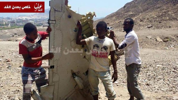 Photos: UAE Warplane Crashed in Al-Burayqah district of Aden, Yemen