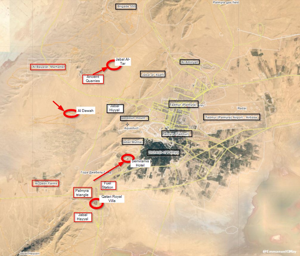 Map: Battle for Palmyra Mar.25. Syria's Forces Encircle ISIS