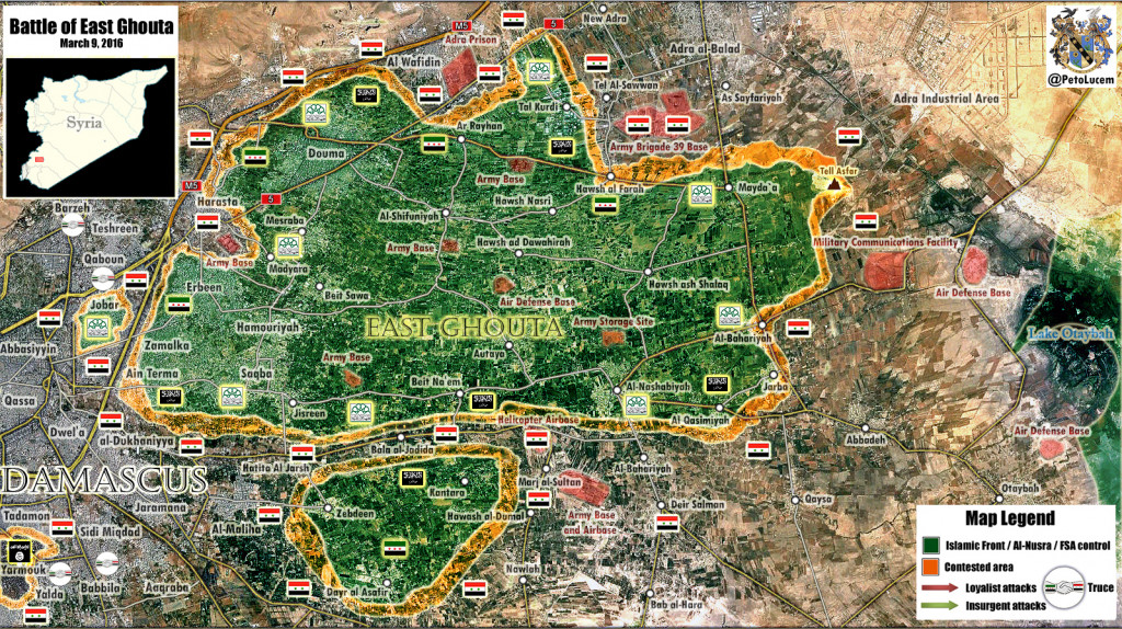 Map: Syrian Army Split Militant Forces in East Ghouta Pocket Near Damascus