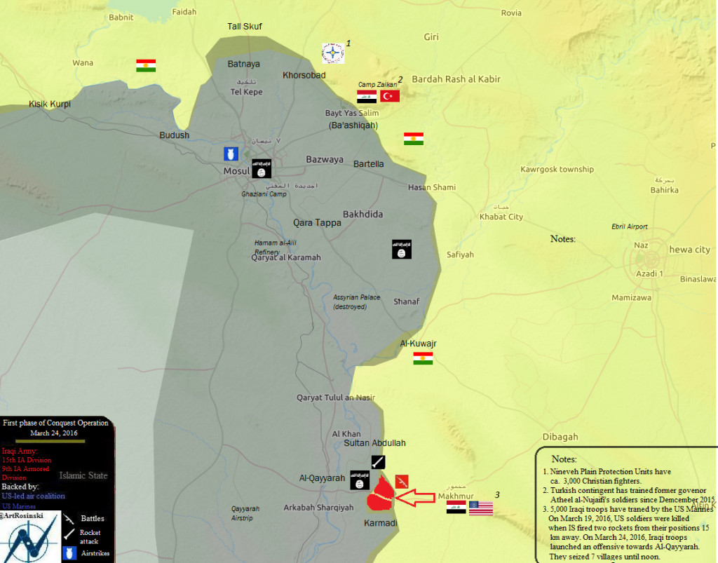 Map: Iraq's Operation to Retake Mosul from ISIS