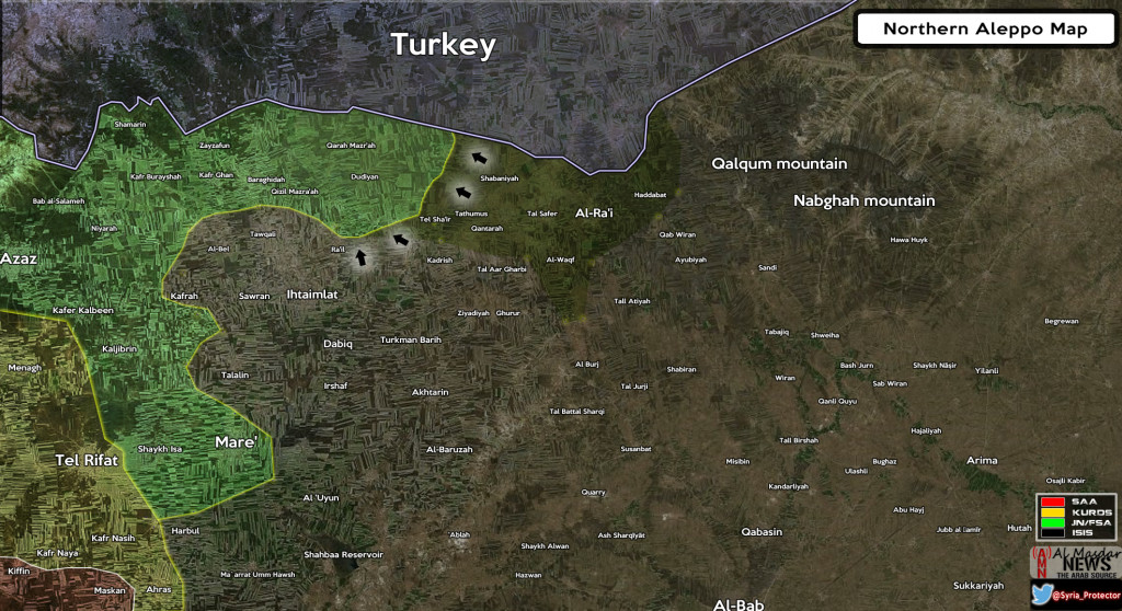 Maps Syria: Military Situation in Northern Aleppo on April 11