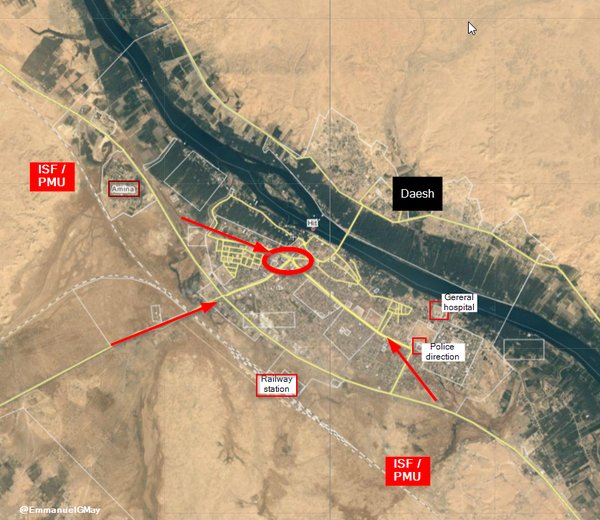 Map: Iraq's Forces Clash with ISIS in Strategic Town of Hit