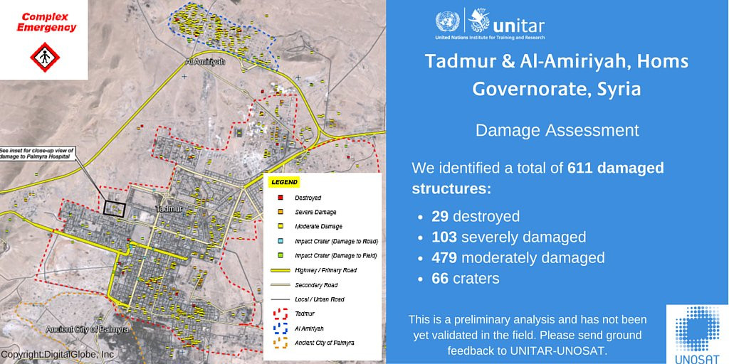 Map: Damage Assessment of Palmyra, Syria