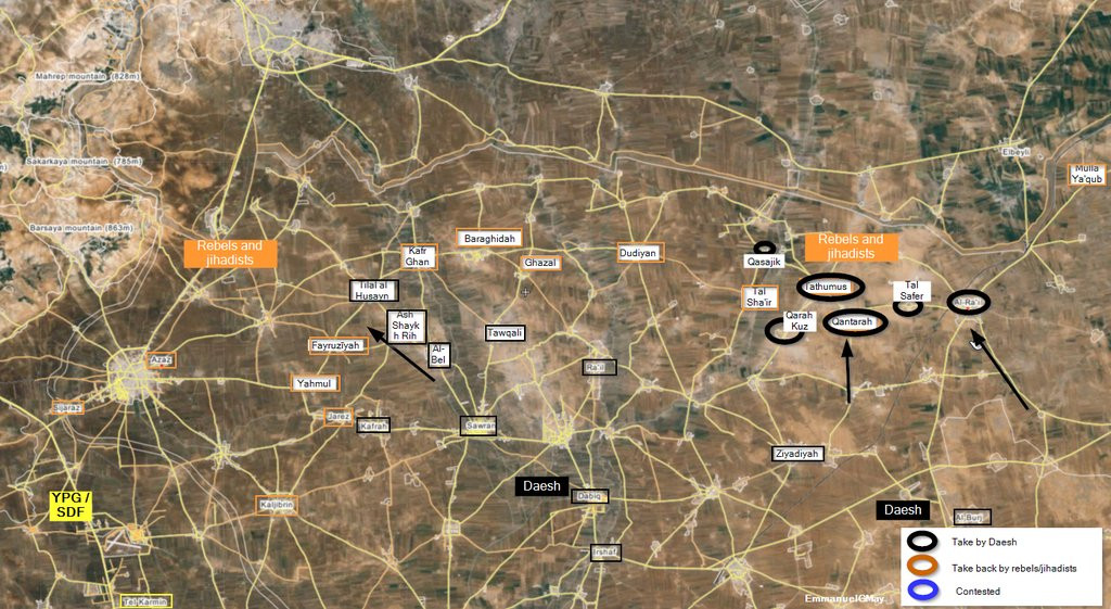 Map: ISIS Reverses Rebel Gains and More in North Aleppo: Al-Rai Recaptured