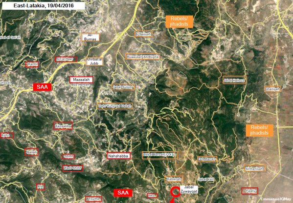 Map: Syria's Army Takes Seizes Jabal Zuwayqat, South of Kabanah