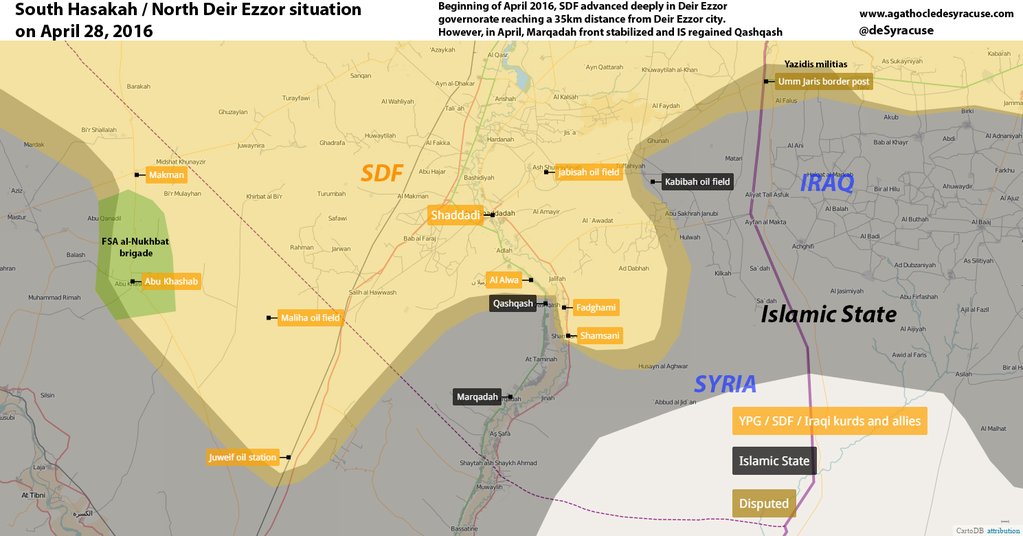 Syria: Military Situation in North Deir Ezzor, South Hasakah on April 28