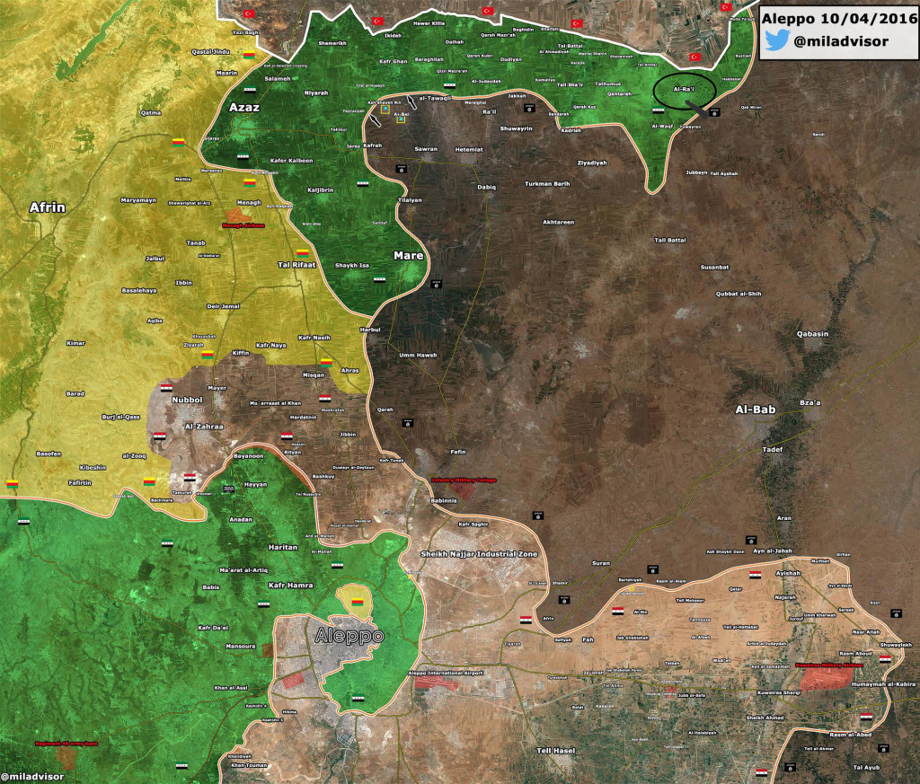 Map: ISIS Reverses Rebel Gains and More in North Aleppo: Al-Rai Recaptured