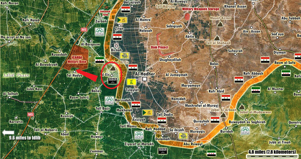 Map: Syria's Army Liberates Al Eis in Aleppo Governatore