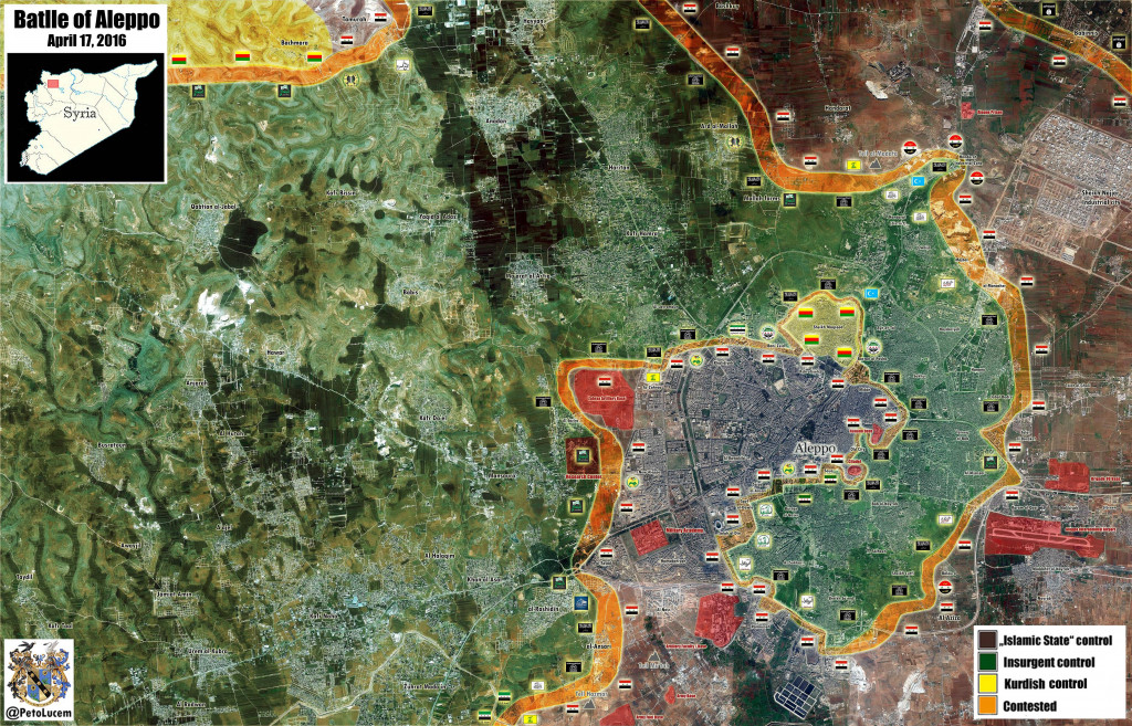 Map: Military Situation in Aleppo City on April 17