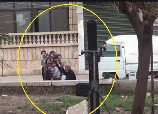 Syrian 'Moderate Rebels' Use Children as Human shield for Mortar Emplacement