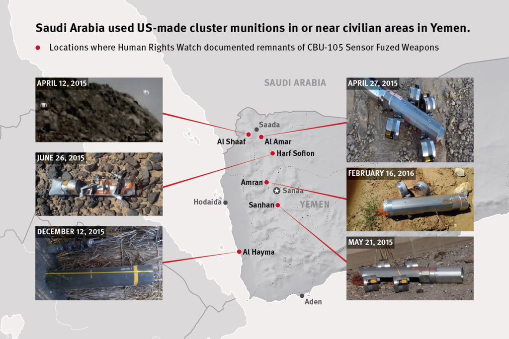 Saudi Arabia Uses US-made  Cluster Bombs against Civilan Areas in Yemen (Graphics)