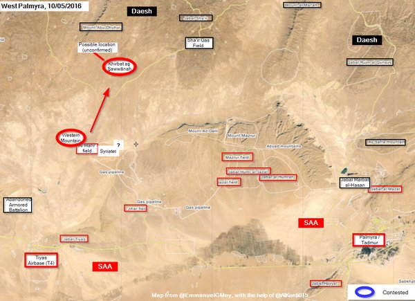 Syria's Army Takes Hills near Al-Mahr Field and Shaer Gas Field