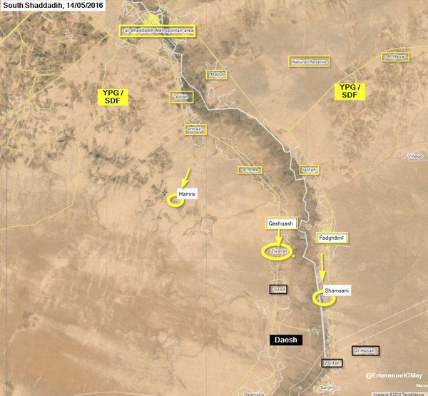 The Syrian Democratic Forces take back Hamra, Ziyanat and Shamsani from ISIS