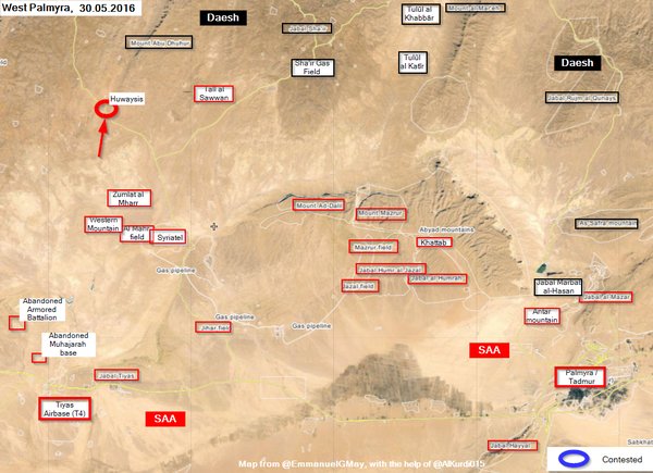 Syrian Army Takes Back Huwaysis in Palmyra Desert