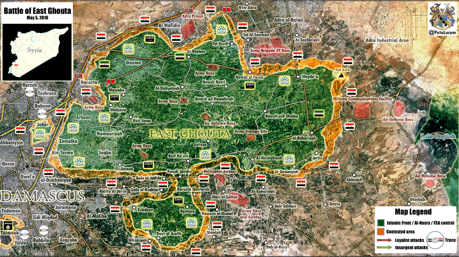 Syria: Military Situation in East Ghouta, Damasucs