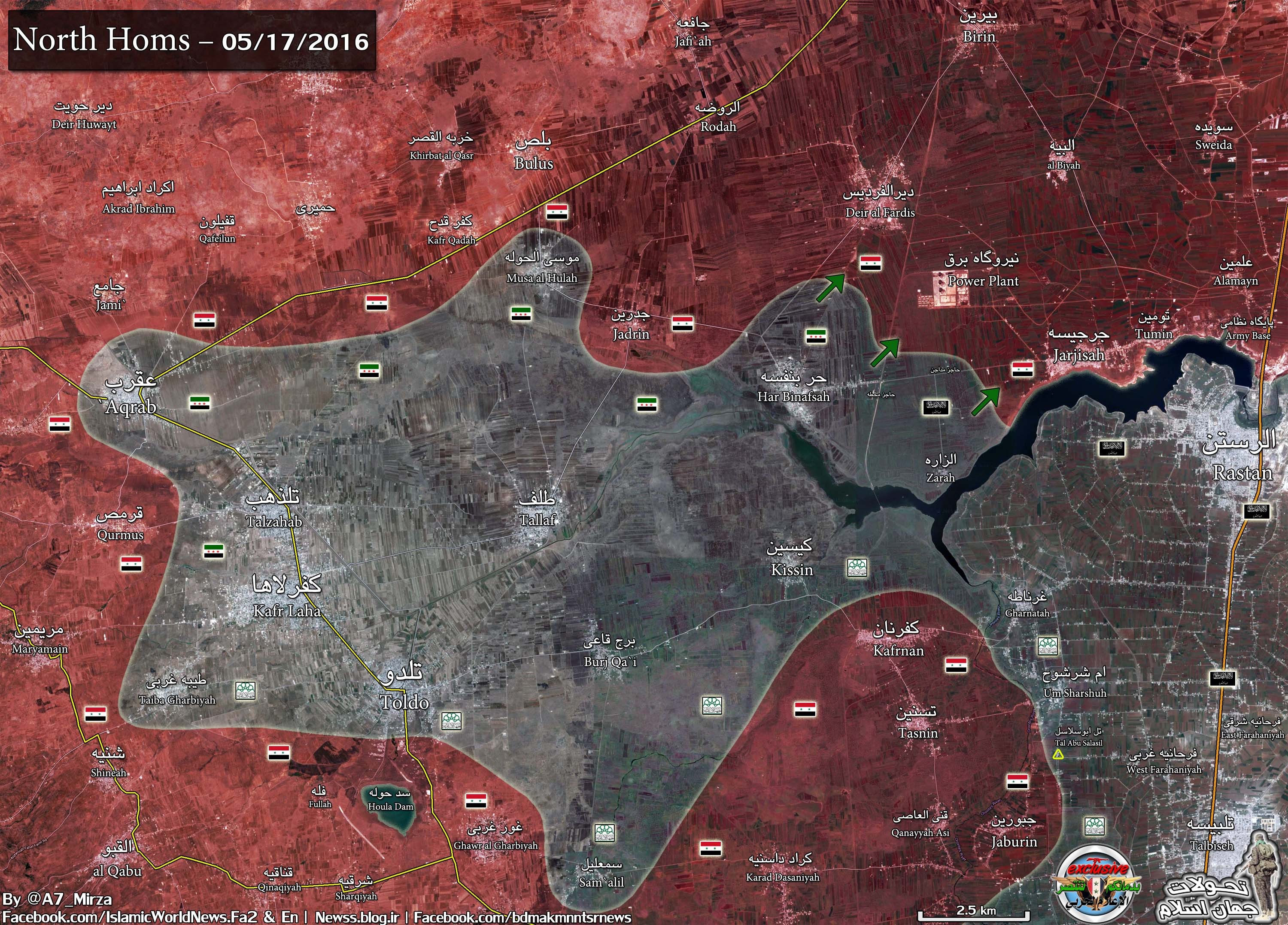 Military Situation in Northern Homs, Syria on May 17