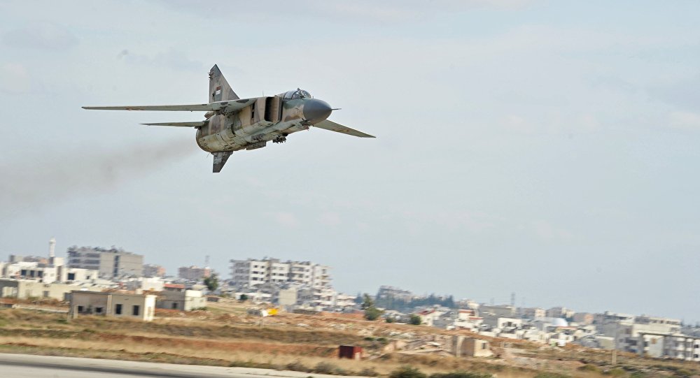 Syrian Air Force Pounding ISIS Positions in Homs Province