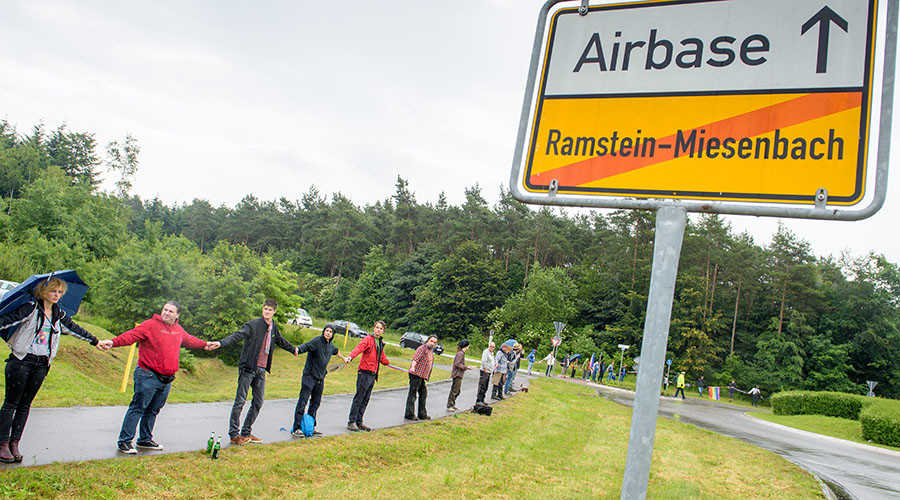 Thousands Protests against Drone Operations at US Air Force base in Germany