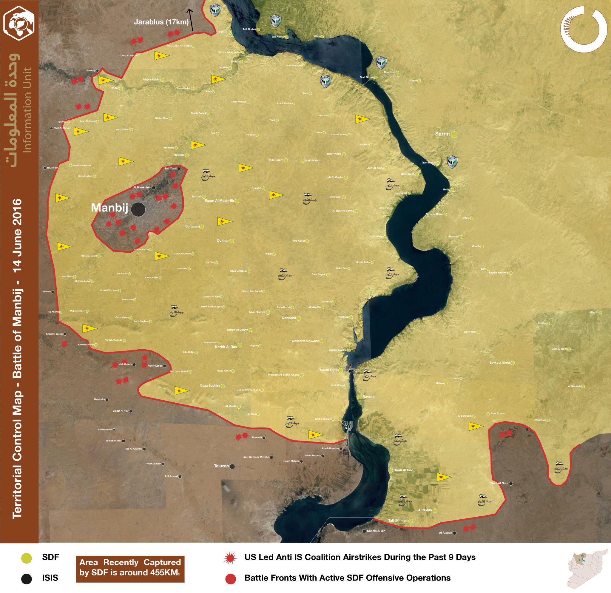 Military Situation near Syria's Manbij on June 14