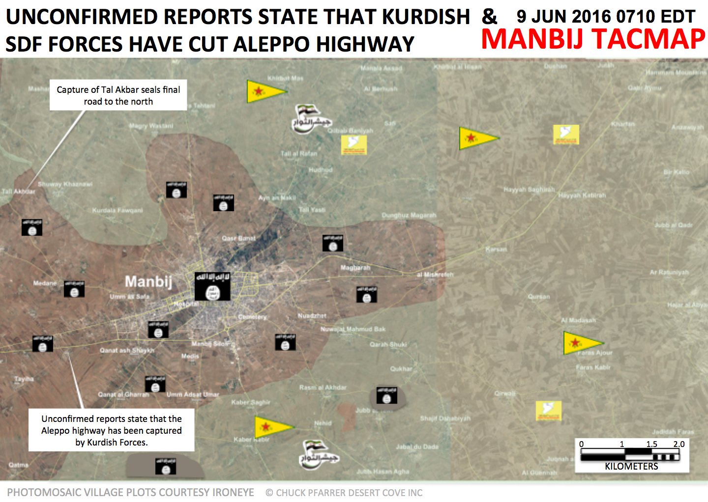 Reports: Syrian Democratic Forces Cut Off Aleppo-Manbij Highway