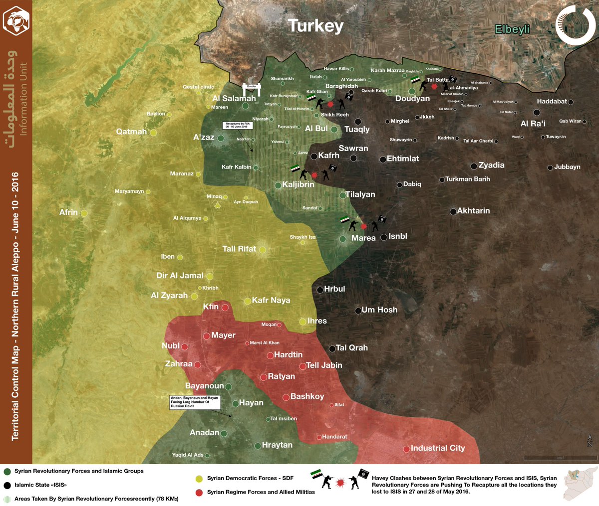 Military Situation in Northern Aleppo, Syria on June 10