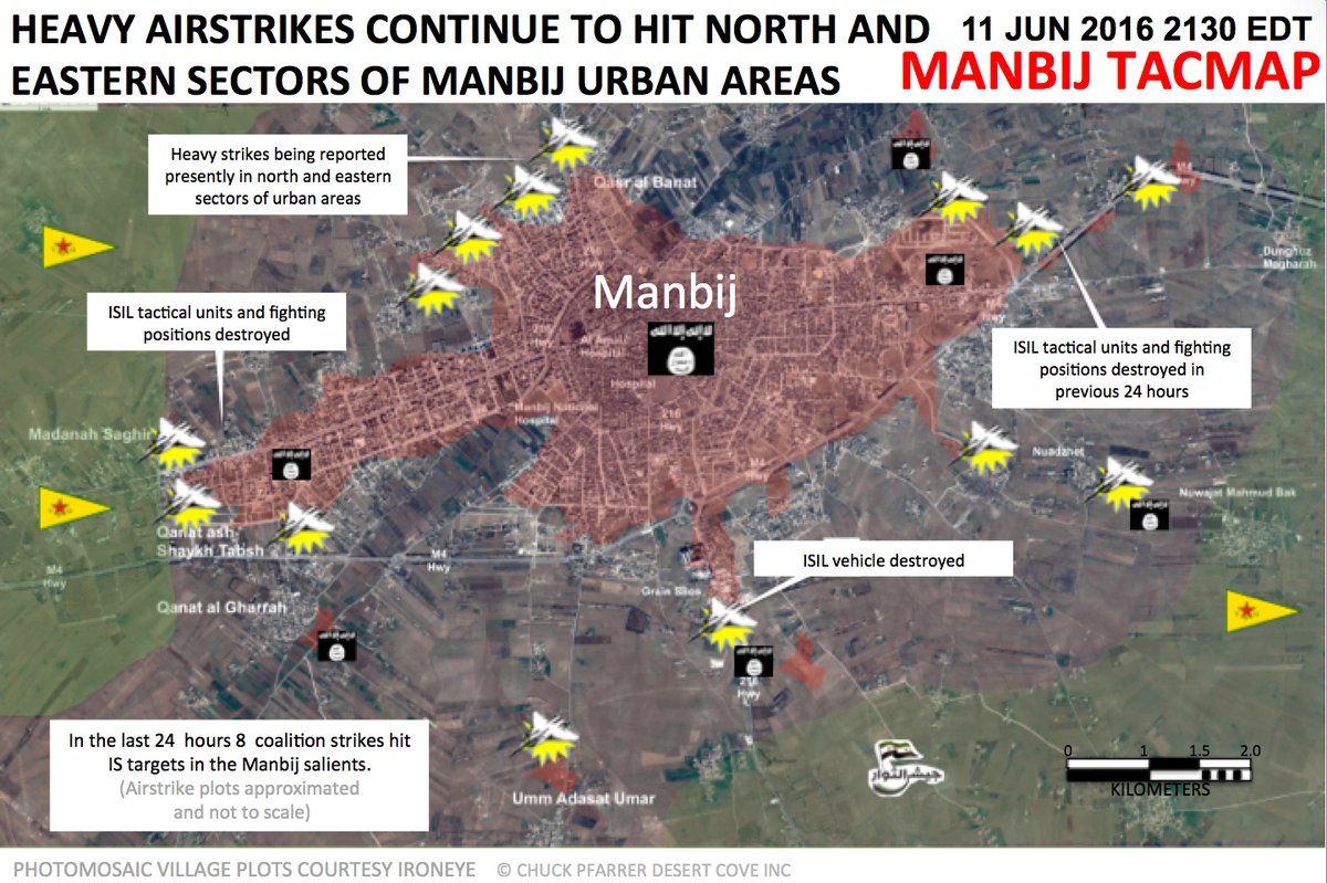 US-led Coalition Exercise Air Strikes in Urban Area of Syria's Manbij