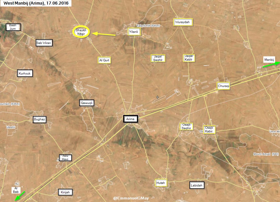 Kurds Seize Vilalge of Shaykh Nasir, West of Manbij