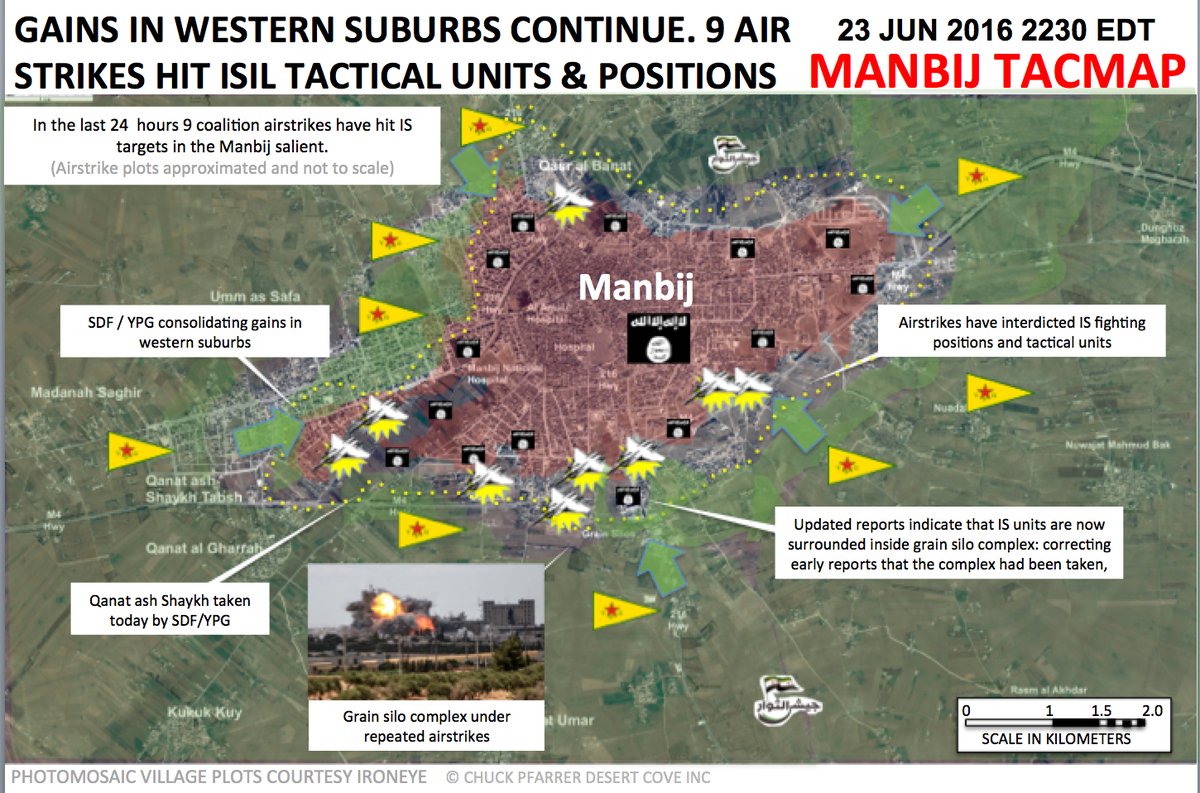 US-led Coalition Air Strikes Hit Southern and Western Suburbs of Manbij