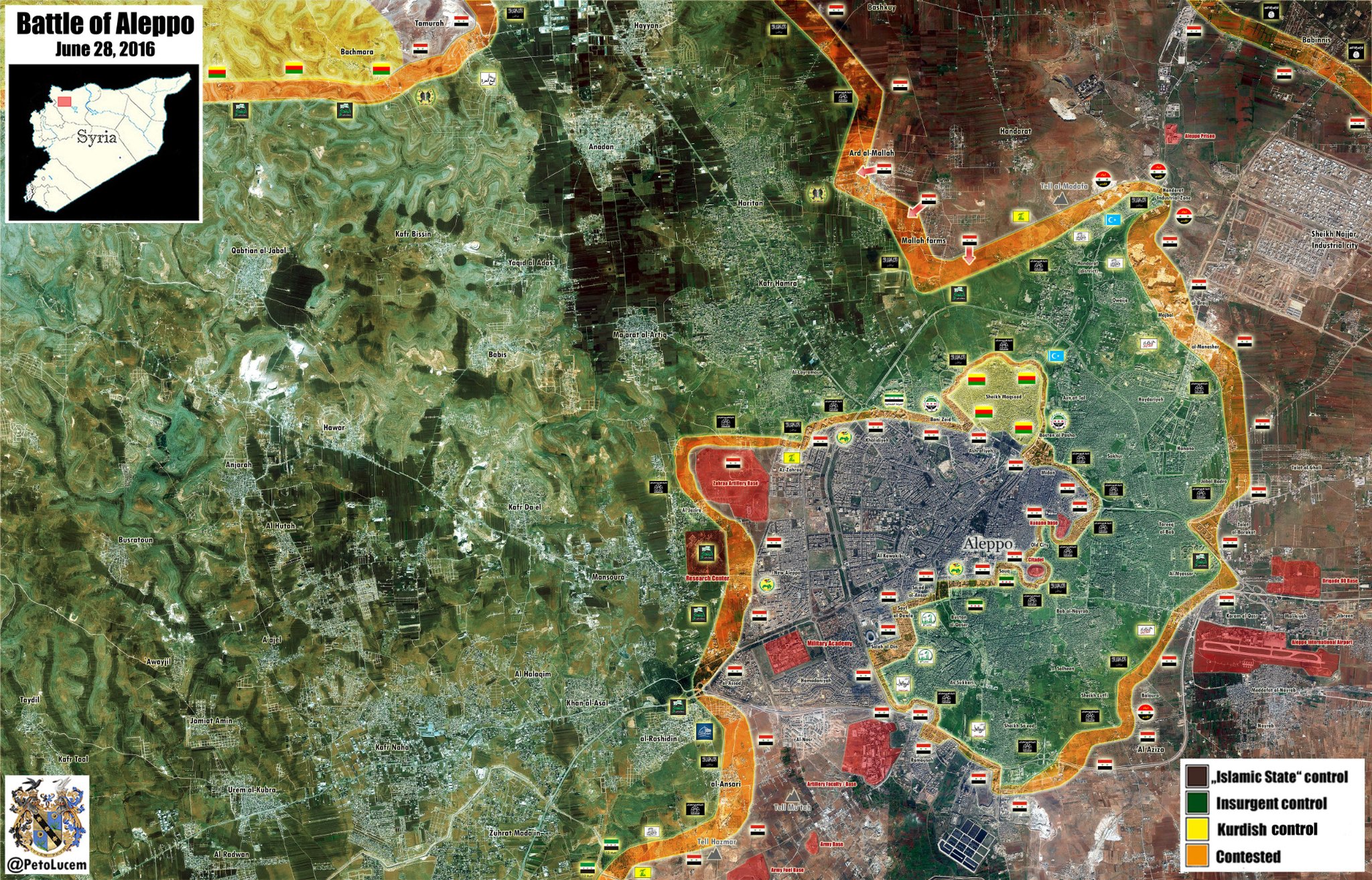 Military Situation in Aleppo City, Syria - Map Update