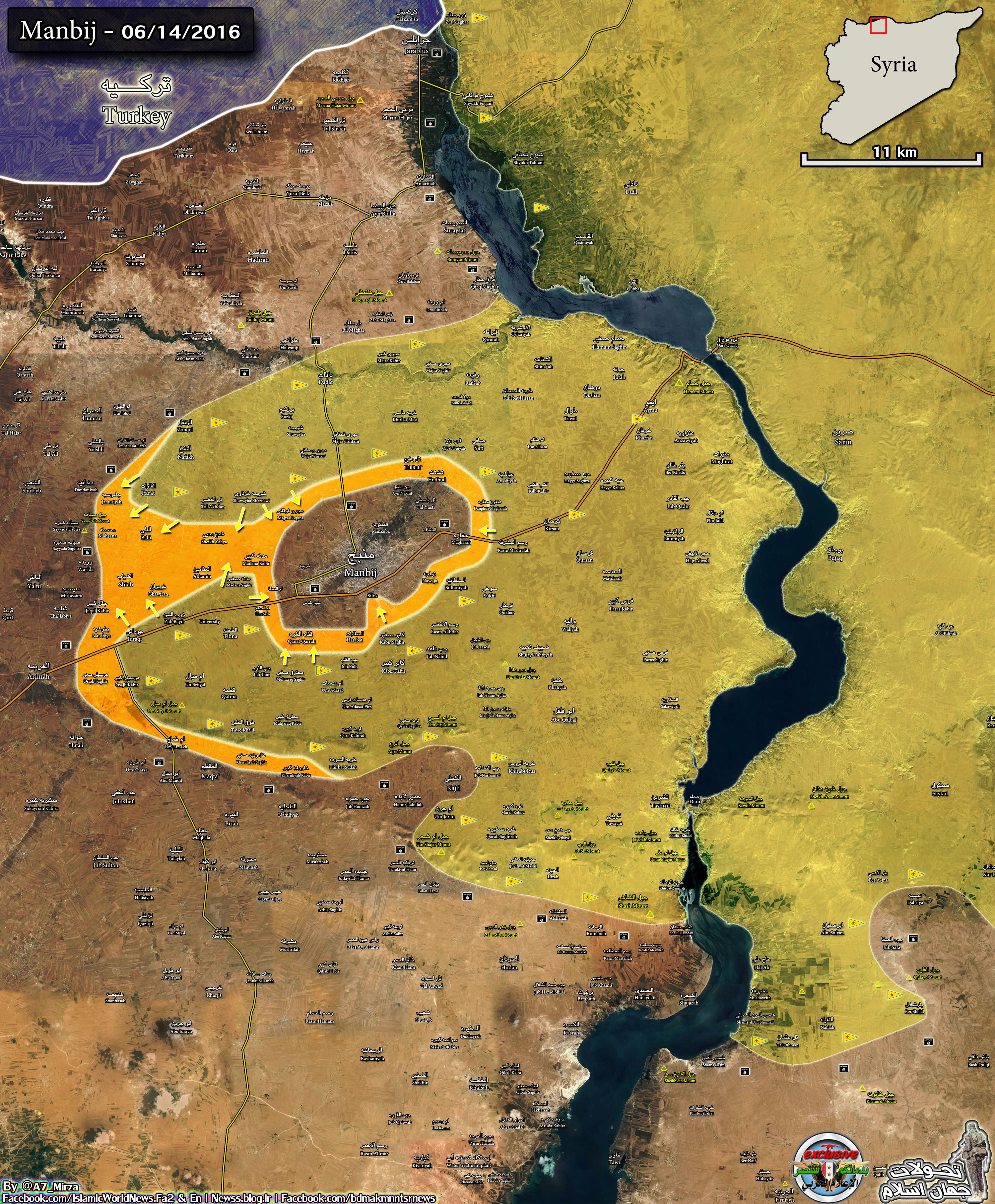 Military Situation near Syria's Manbij on June 14