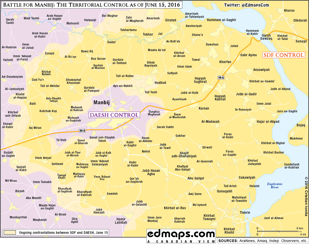 Military Situation near Manbij, Syria on June 15