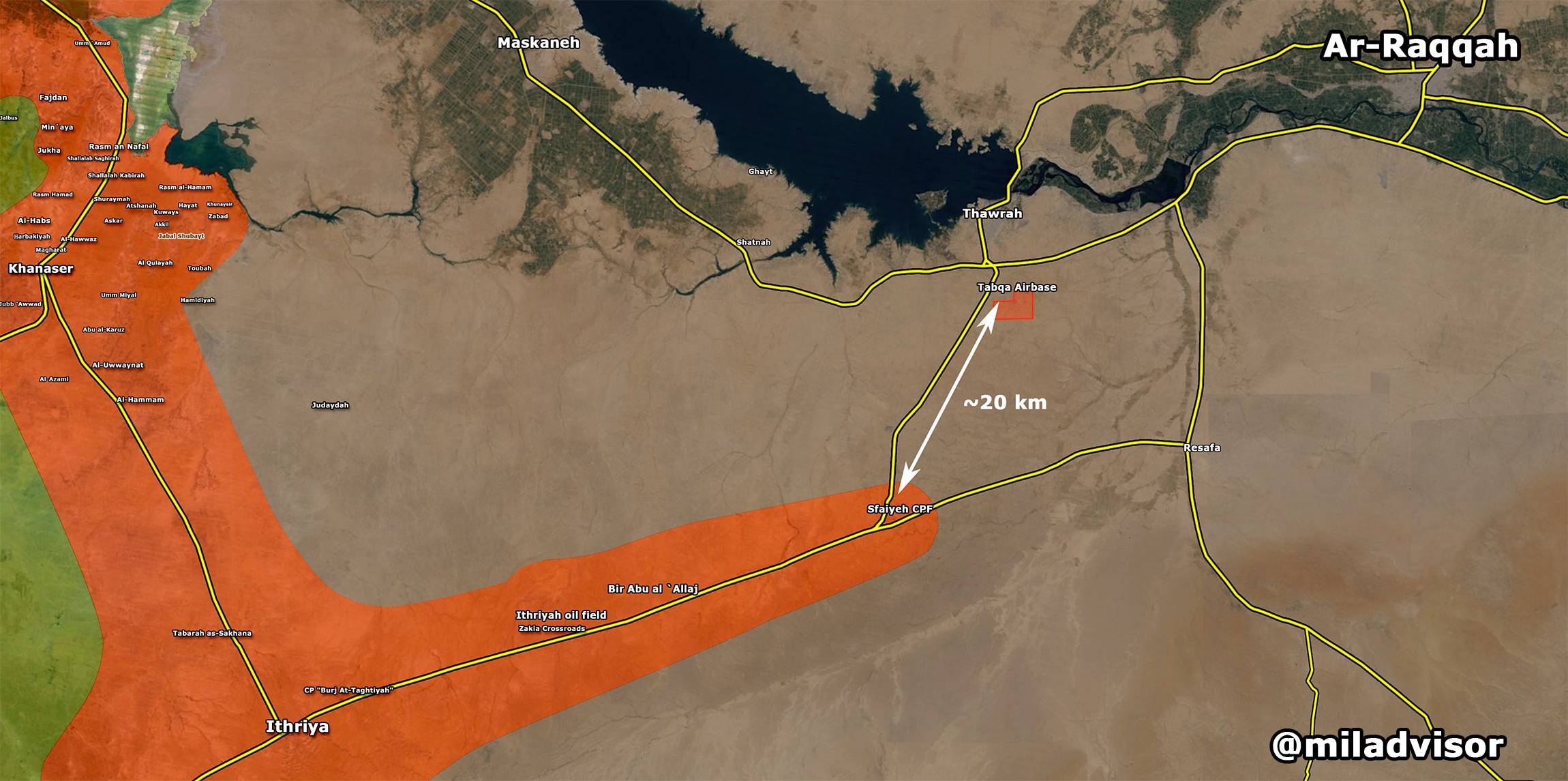 Syrian Army In 20 Km from Tabaqa Military Airport in Raqqa Province