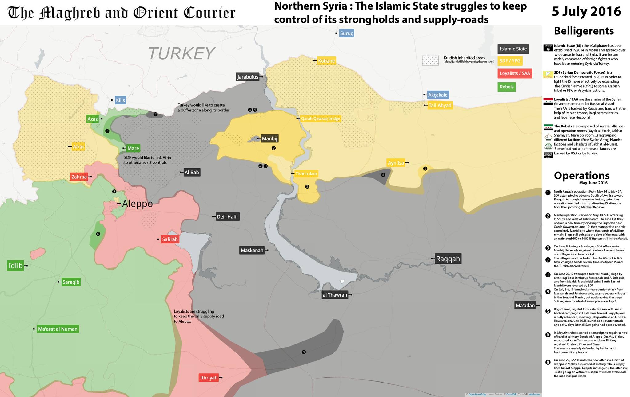 ISIS Struggles to Keep Its Strongholds and Supply Roads in Northern Syria