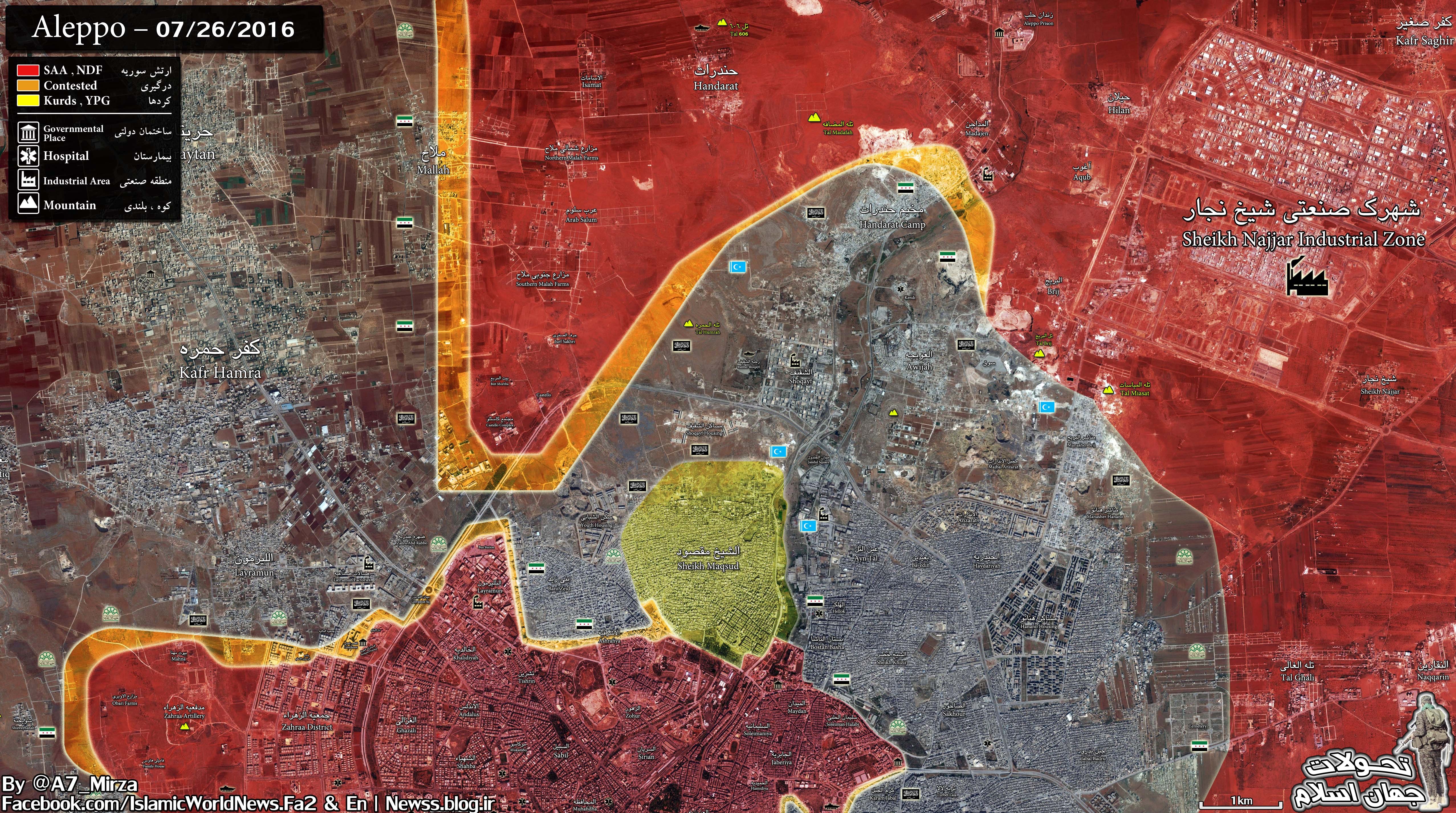 Syrian Army & Kurdish YPG Complite Encirclement of East Aleppo