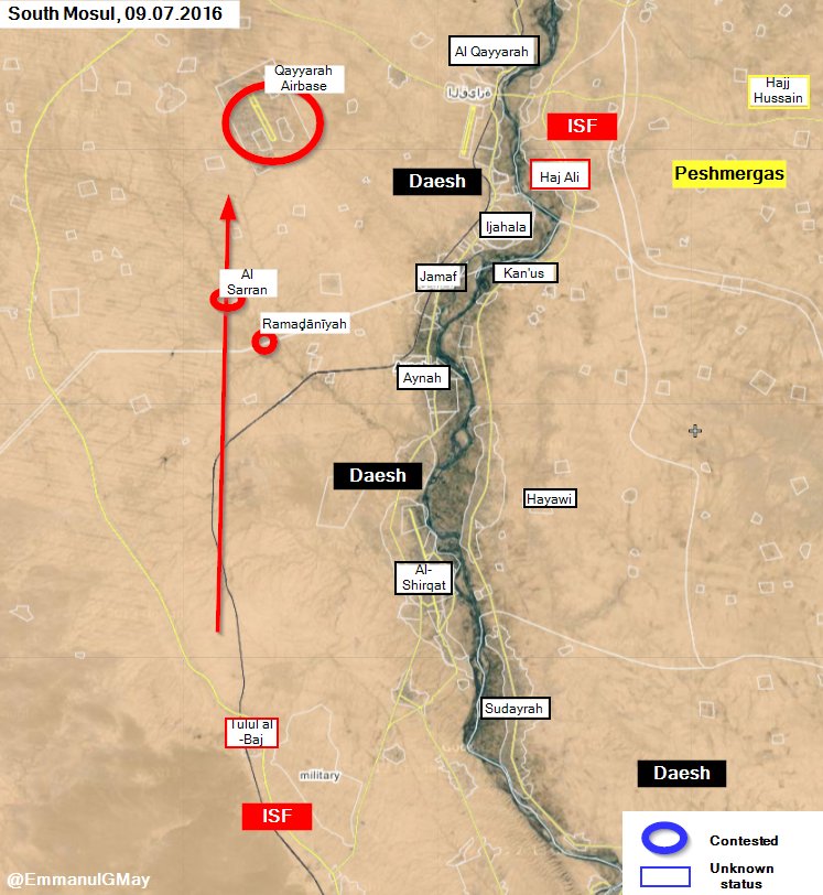 Iraqi Forces Seize Air Base and 2 Villages South of Mosul