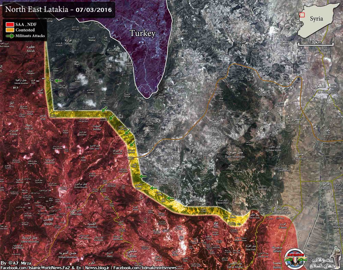 Military Situation in Northern Latakia, Syria on July 3