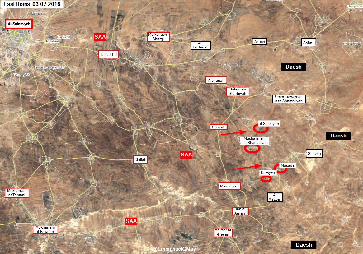 Syrian Army Liberates 4 Villages from ISIS in East Homs