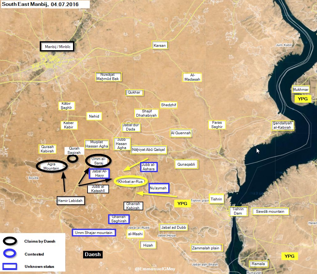 Syrian Democratic Forces Engage ISIS South of Manbij