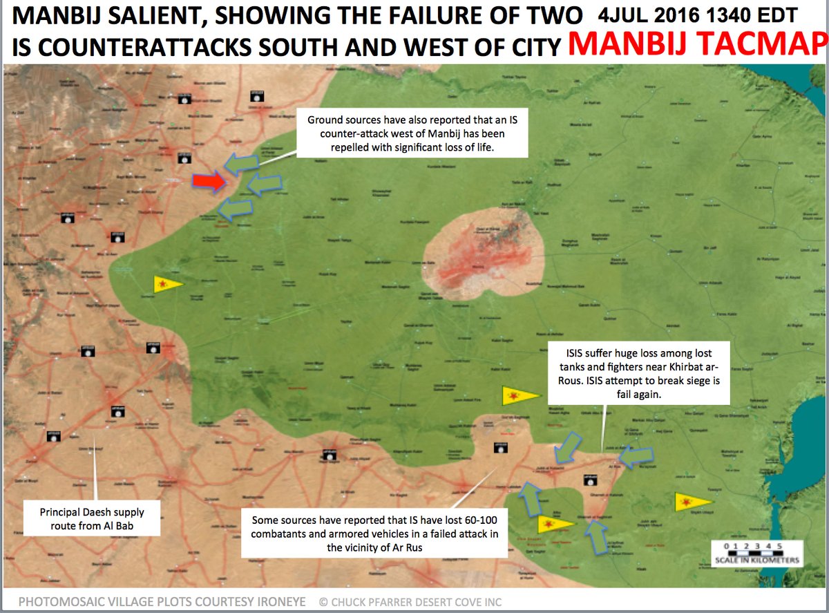 Syrian Democratic Forces Repelled ISIS Attacks South and West of Manbij