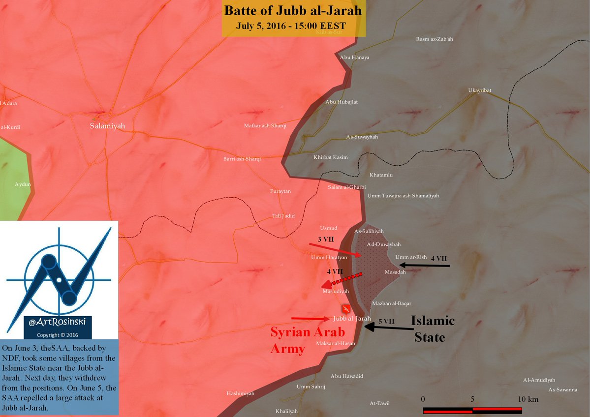 Syrian Army Fights with ISIS for Mabougah in Eastern Homs